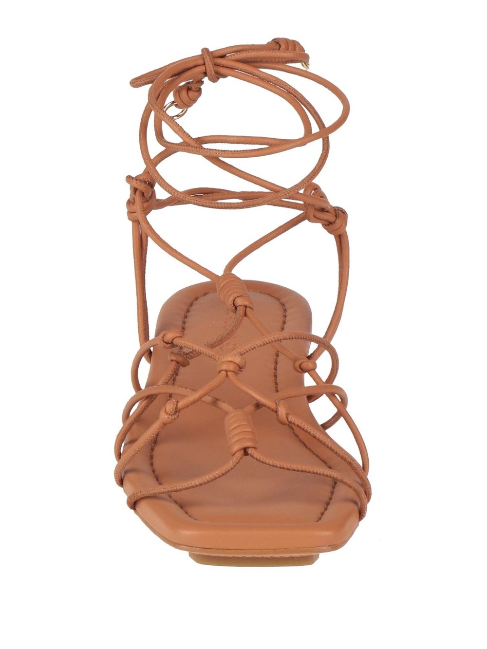 Ulla Johnson Freya Brown Knotted Leather Sandals Lace-Up Gladiator size 39.5 NWT - Picture 2 of 8